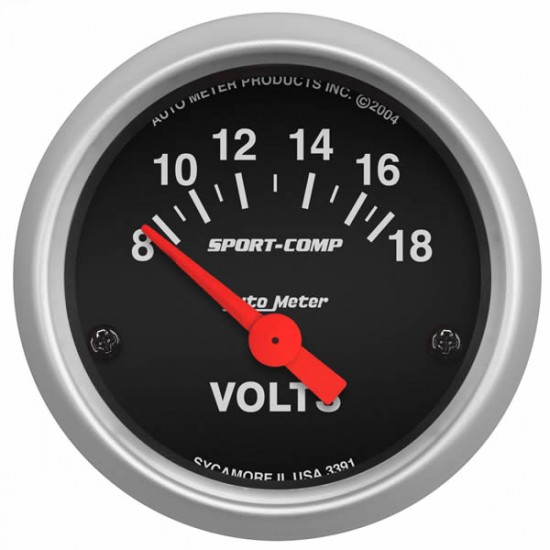 Autometer Cadran Voltage Sport Comp 2.1/16'' 