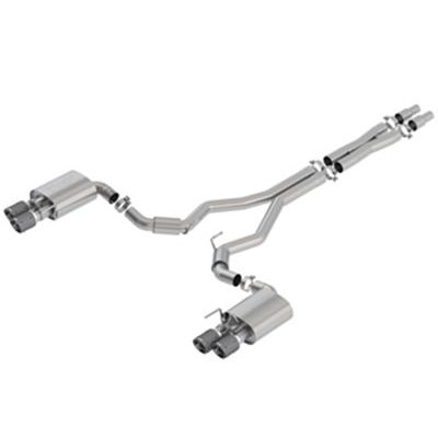 Borla S-Type Cat-Back Exhaust w/Carbon Fiber Tips for 2018-2023 Mustang GT/Bullit Coupe/Convertible w/Active Exhaust