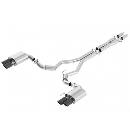 Borla S-Type Cat-Back Exhaust w/Black Chrome Tips for2018-2022 Mustang GT Coupe/Convertible without Active Exhaust