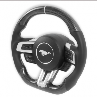 DMC Volant Fibre de Carbon/Cuir 2018-2023 Mustang Chauffant