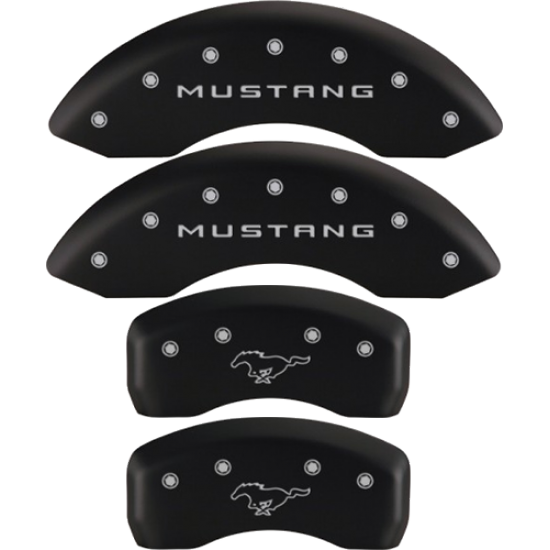 MGP Couvre Étrier Noir logo Mustang  Pony 2011-2014 Mustang GT/V6 sans Brembo
