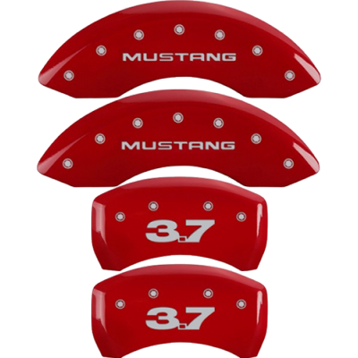 MGP Red Caliper Covers Mustang 3.7 logo 2011-2014 Mustang V6