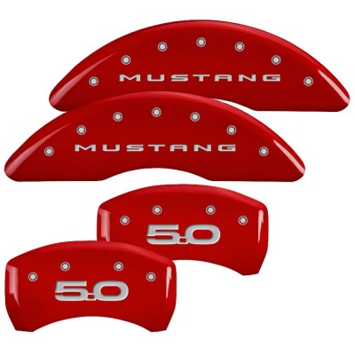 MGP Red Caliper Covers logo Mustang/5.0 2015-2023 Mustang GT w/ front Brembo brakes