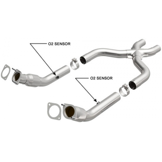 Magnaflow X-Pipe with Hi Flow Cats 2011-2014 Mustang GT/BOSS 5L